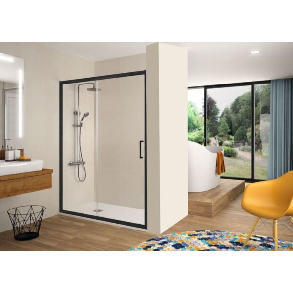 Mampara de ducha Bella (BL607+BL602) Kassandra negro mate principal 0