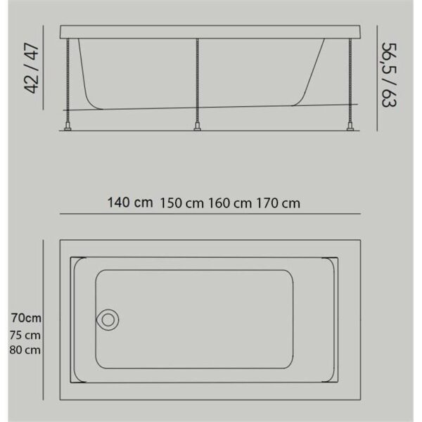 Bañera encastrada Jazz S Baños 10 croquis 3