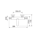 Grifo de bañera Tívoli Lluvibath croquis 2