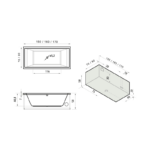 Bañera encastrada Elite 170 Oasis Star croquis 1