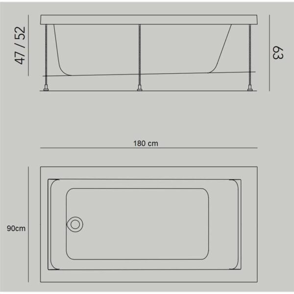 Bañera encastrada Jazz L Baños 10 croquis 3
