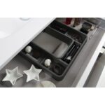 Conjunto mueble de baño con lavabo sobre encimera de microtec Natalia Avila Dos detalle 2