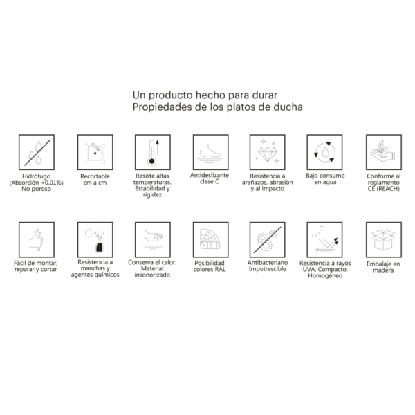 Plato de ducha de resina Basalto Doccia opción 14